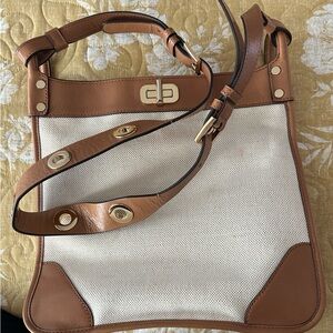 Michael Kors Large Sullivan Brown and Cream Shoulder Bag